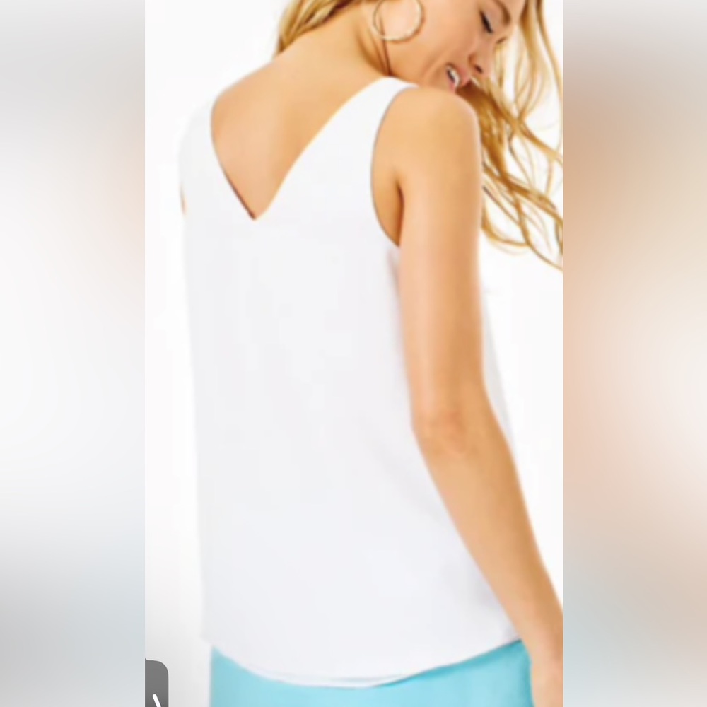 NWT Lilly Pulitzer Women's Florin Reversible Top - Resort White, size medium - Picture 4 of 6